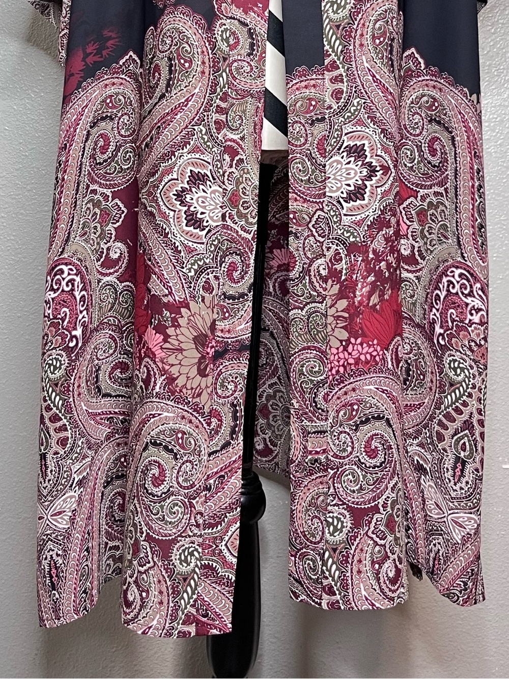 Catherines Dark Floral Whimsigoth Boho Witchy Open Front Kimono Sz 1X - Picture 5 of 11